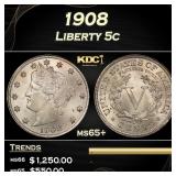 1908 Liberty Nickel 5c ms65+ SEGS