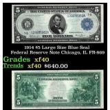 1914 $5 Large Size Blue Seal Federal Reserve Note