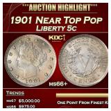 1901 Liberty Nickel Near Top Pop 5c ms66+ SEGS