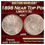 1898 Liberty Nickel Near Top Pop 5c ms66 SEGS