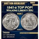 1941-s Walking Liberty Half Dollar TOP POP! 50c ms