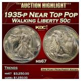 1935-p Walking Liberty Half Dollar Near Top Pop 50