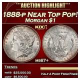 1888-p Morgan Dollar Near Top Pop! $1 ms67+ SEGS