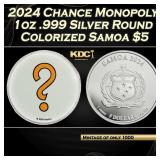 2024 Chance Monopoly 1oz .999 Silver Round Coloriz