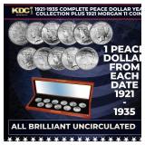 1921-1935 Complete Peace Dollar Year Collection Pl