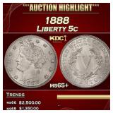 1888 Liberty Nickel 5c ms65+ SEGS