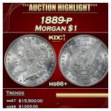 1889-p Morgan Dollar $1 ms66+ SEGS