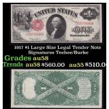 1917 $1 Large Size Legal Tender Note Grades Choice