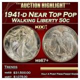 1941-d Walking Liberty Half Dollar Near Top Pop 50