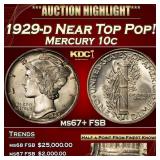 1929-d Mercury Dime Near Top Pop! 10c ms67+ FSB SE