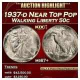 1937-d Walking Liberty Half Dollar Near Top Pop 50