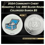 2024 Community Chest Monopoly 1oz .999 Silver Roun