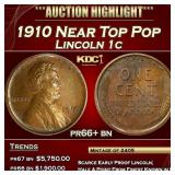 1910 Proof Lincoln Cent Near Top Pop 1c pr66+ bn S