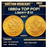 1880-s Gold Liberty Eagle TOP POP! $10 ms64+ SEGS