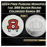 2024 Free Parking Monopoly 1oz .999 Silver Round C