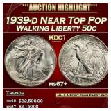 1939-d Walking Liberty Half Dollar Near Top Pop 50
