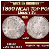 1890 Liberty Nickel Near Top Pop 5c ms66 SEGS