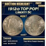 1912-d Liberty Nickel TOP POP! 5c ms67 SEGS