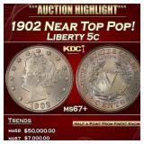 1902 Liberty Nickel Near Top Pop! 5c ms67+ SEGS