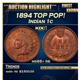 1894 Indian Cent TOP POP! 1c ms66+ rb SEGS