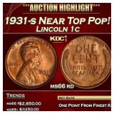 1931-s Lincoln Cent Near Top Pop! 1c ms66 rd SEGS