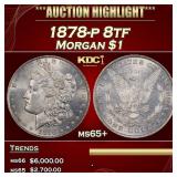 1878-p 8tf Morgan Dollar $1 ms65+ SEGS