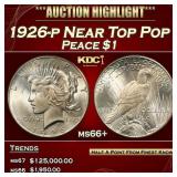 1926-p Peace Dollar Near Top Pop $1 ms66+ SEGS