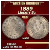 1889 Liberty Nickel 5c ms66 SEGS