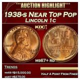 1938-s Lincoln Cent Near Top Pop 1c ms67+ rd SEGS