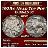 1923-s Buffalo Nickel Near Top Pop! 5c ms65+ SEGS