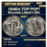 1946-s Walking Liberty Half Dollar TOP POP! 50c ms