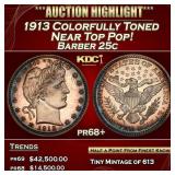 1913 Proof Barber Quarter Colorfully Toned Near To