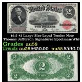 1917 $2 Large Size Legal Tender Note Thomas Jeffer