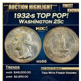 1932-s Washington Quarter TOP POP! 25c ms66 SEGS