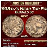 1938-d/s Buffalo Nickel Near Top Pop 5c ms68 SEGS