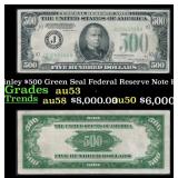 1934A $500 Green Seal Federal Reserve Note Preside