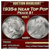 1935-s Peace Dollar Near Top Pop $1 ms66+ SEGS