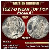 1927-d Peace Dollar Near Top Pop $1 ms65+ SEGS