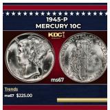 1945-p Mercury Dime 10c ms67 SEGS