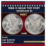 1888-o Morgan Dollar Near Top Pop! $1 ms66 SEGS