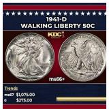 1941-d Walking Liberty Half Dollar 50c ms66+ SEGS