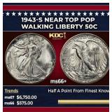 1943-s Walking Liberty Half Dollar Near Top Pop 50