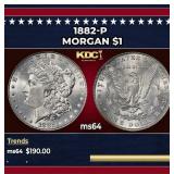 1882-p Morgan Dollar $1 Grades Choice Unc