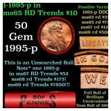 BU Shotgun Lincoln 1c roll, 1995-p 50 pcs Bank Wra