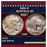 1925-p Buffalo Nickel 5c Grades ms64