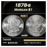 1878-s Morgan Dollar $1 Grades ms65