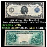 1914 $5 Large Size Blue Seal Federal Reserve Note
