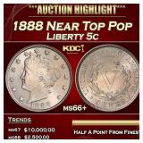 1888 Liberty Nickel Near Top Pop 5c ms66+ SEGS