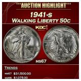 1941-s Walking Liberty Half Dollar 50c ms67 SEGS