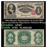 1891 $1 large size Silver Certificate Martha Washi